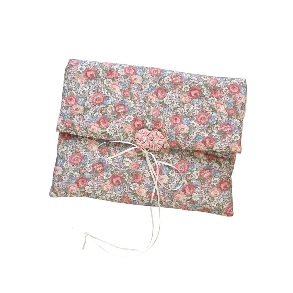 Vintage Sherry et Cie Pink Floral Travel Pouch Clutch Cottagecore Coquette Fem